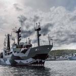 Sam Simon alongside the Norwegian Coast Guard vessel, Harstad.