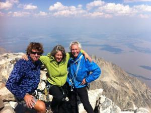 John Davis, Cindy Tolle, and Ed George atop Grand Teton