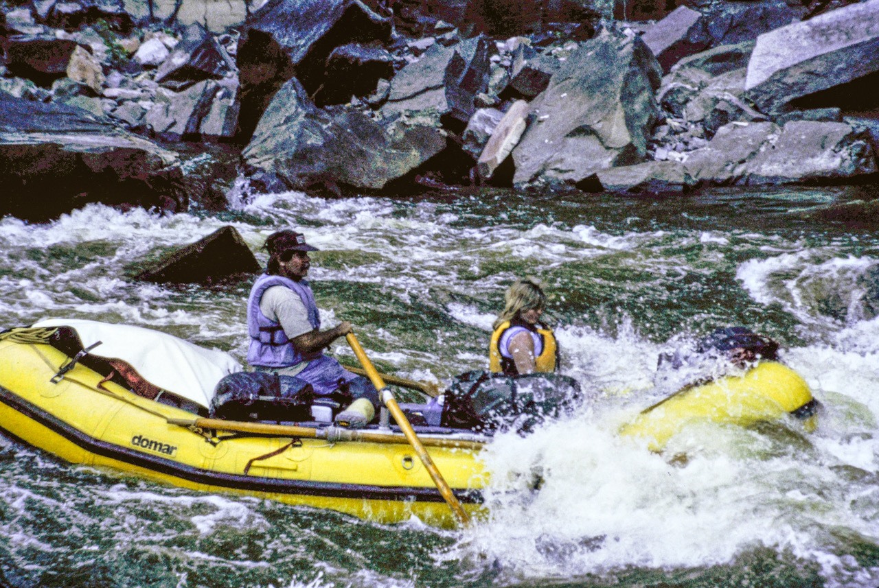 Kim and Becky in Warm Springs Rapid on the Yampa (c) Dave Foreman