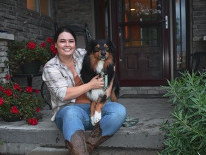 Kelly Borgmann with her dog